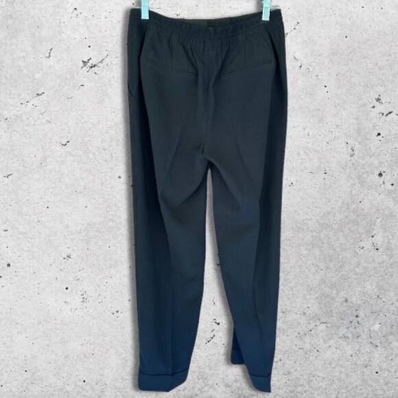 Club Monaco Pants Cuffed Pleated Elastic Waistband Back‎ Pocket Black W US 6 - Picture 2 of 8